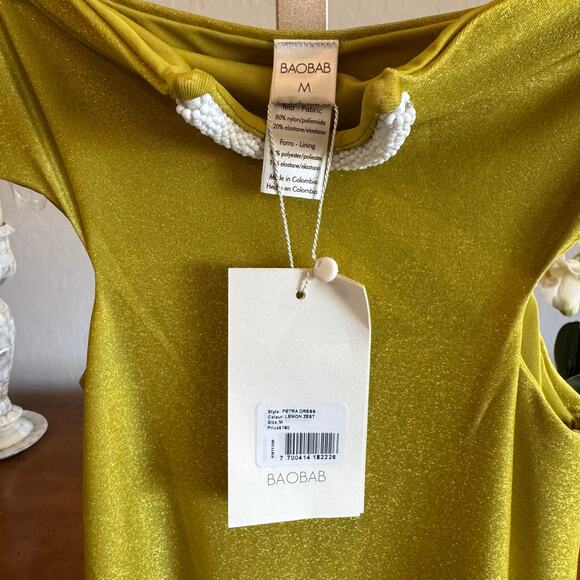 Baobab Petra Maxi Dress Lemon Zest M NWT $300 - Picture 9 of 12